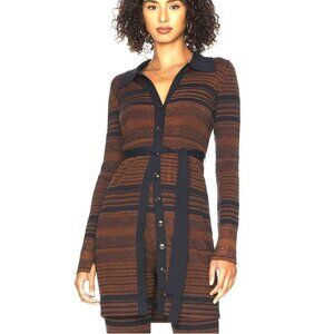 Bailey 44 Siren Striped Sweater Tie Ribbed Knit Small New